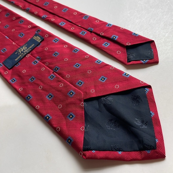 Brooks Brothers 346 100% silk repp necktie USA hand made 57”’X 3.75” red blue - Picture 6 of 7